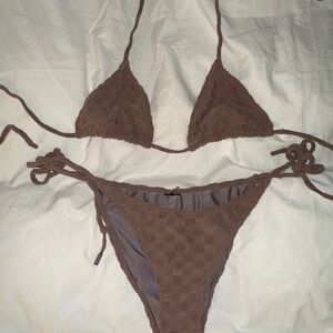 Triangl Nude/Brown Bikini Set